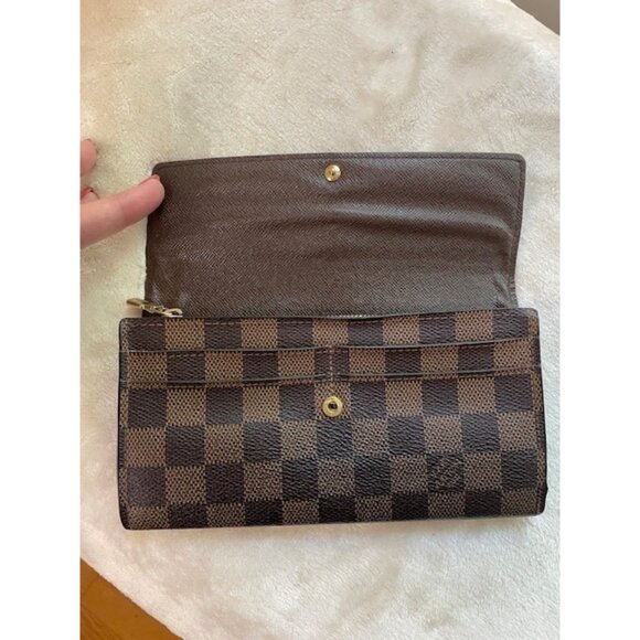 Authentic Louis Vuitton Damier Ebene Sarah Snap Wallet - Picture 7 of 11